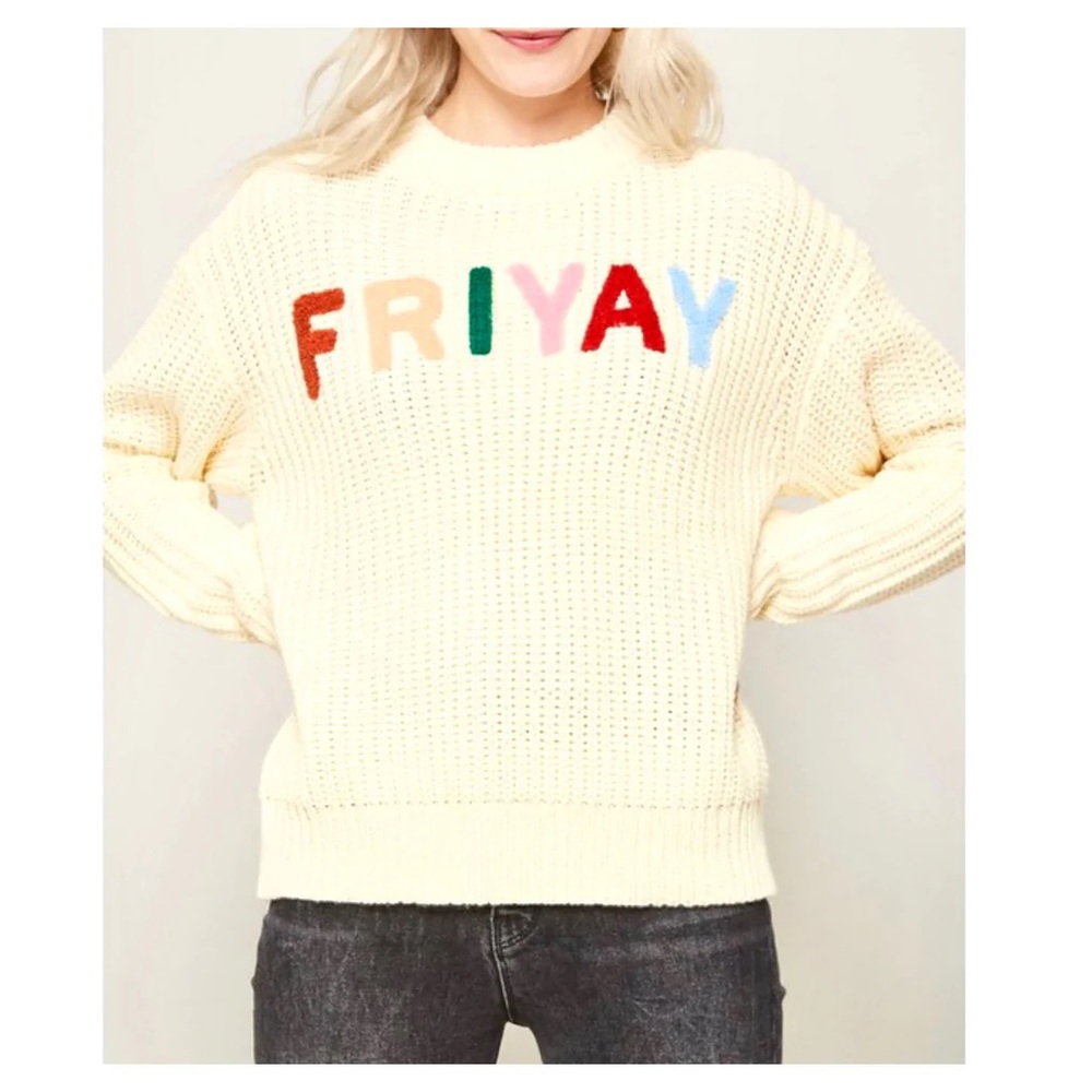 Friyay varsity letter crew neck sweater